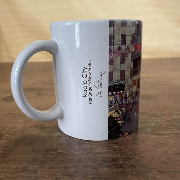 Vintage Radio City Music Hall Mug Pat Singer NYC Wrap Around Graphic Coffee Cup - Picture 4 of 9